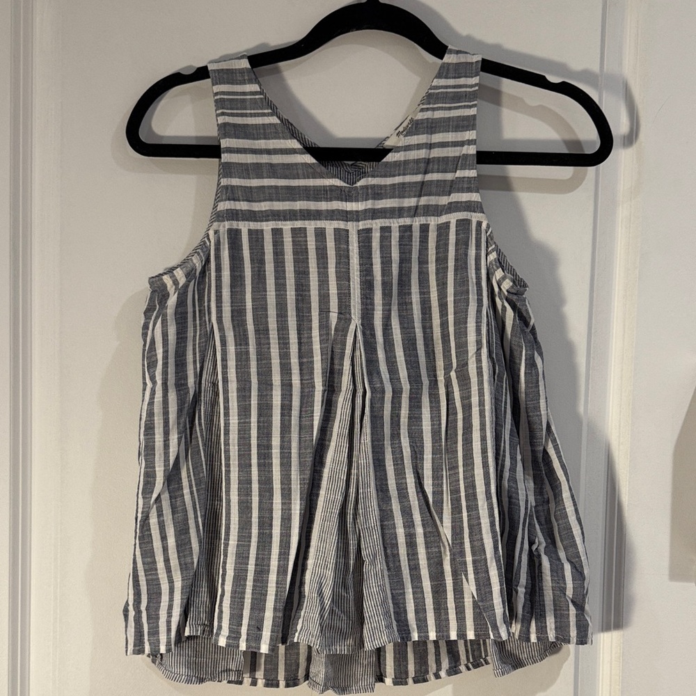 Madewell Blue & White Striped Tank Top